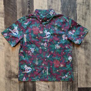 Reyn Spooner Kloth Christmas Tree Ornament Button Down Shirt